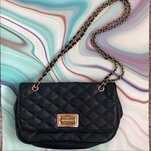 Aldo Black Quilted Rope Chain Purse